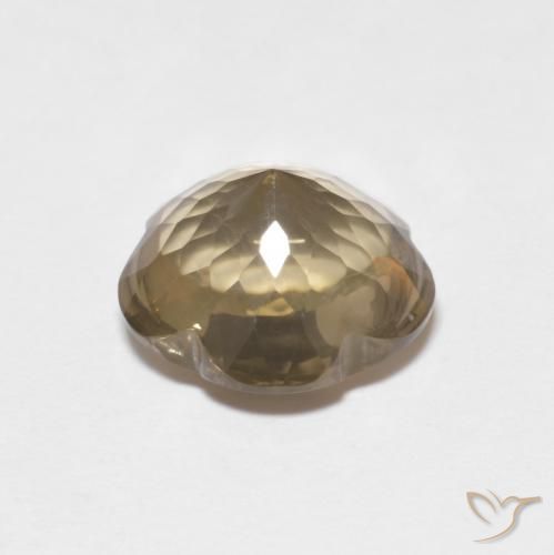 Quarzo fumé Tortilla Marrone Chiaro naturale da 4.59 ct, Taglio a fiore, Trasparente