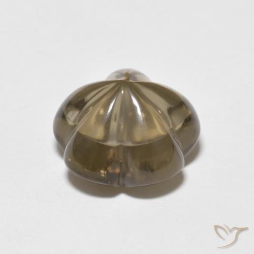 Quarzo fumé Marrone medio naturale da 5.72 ct, Taglio a fiore, Trasparente