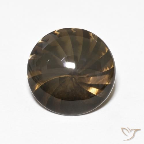5.21ct Naturale Marrone Quarzo fumé, Rotondo, Trasparente