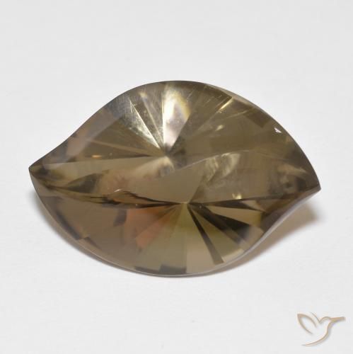 10.70ct Naturale Marrone caldo Quarzo fumè, Taglio marquise, Trasparente