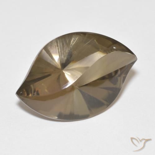 Quarzo fumé Marrone caldo naturale da 10.70 ct, Taglio marquise, Trasparente