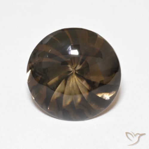 5.06ct Naturale Pan di zenzero marrone Quarzo fumé, Rotondo, Trasparente