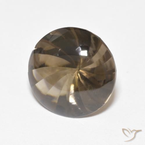Quarzo fumé Pan di zenzero marrone naturale da 5.06 ct, Rotondo, Trasparente