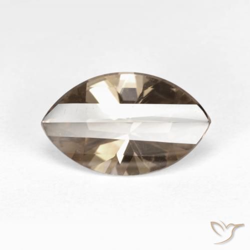 2.43ct Naturale ombra marrone Quarzo fumé, Taglio marquise, VVS