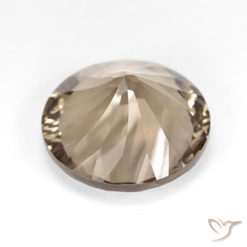 Quarzo fumé legno marrone Wood naturale da 8.22 ct, Rotondo, VVS