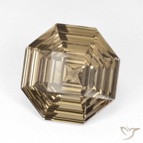 Quarzo fumé marrone moka naturale da 5.52 ct, Ottagonale / Taglio smeraldo, VVS