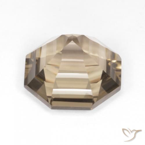 Quarzo fumé marrone moka naturale da 5.52 ct, Ottagonale / Taglio smeraldo, VVS
