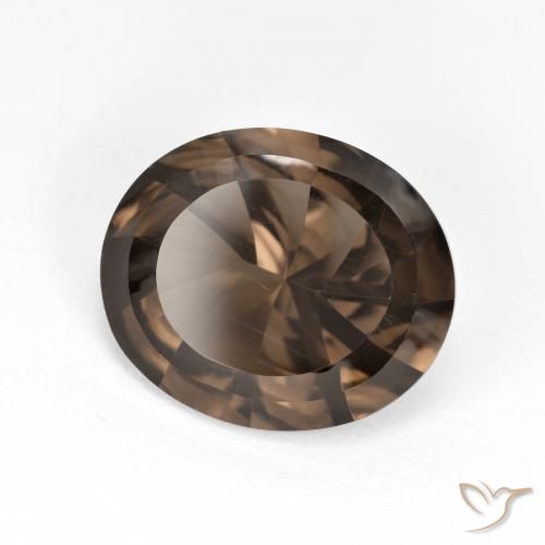 Quarzo fumé Hickory Brown naturale da 3.97 ct, Ovale, VVS