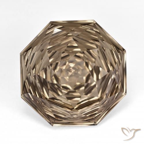 13.00ct Naturale legno marrone Wood Quarzo fumè, Taglio smeraldo, VVS