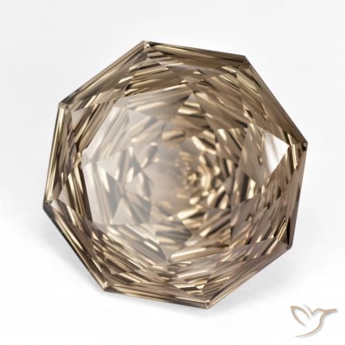 Quarzo fumé legno marrone Wood naturale da 13.00 ct, Ottagonale / Taglio smeraldo, VVS