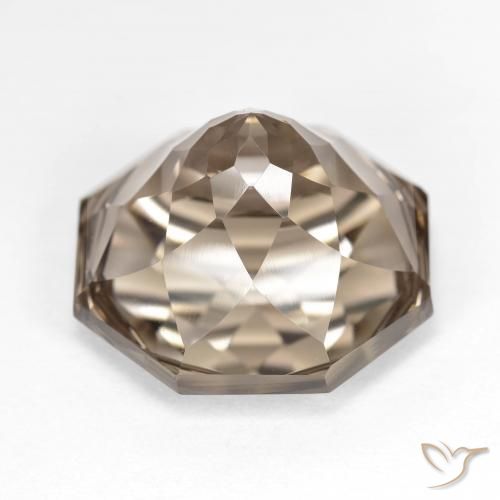 Quarzo fumé legno marrone Wood naturale da 13.00 ct, Ottagonale / Taglio smeraldo, VVS