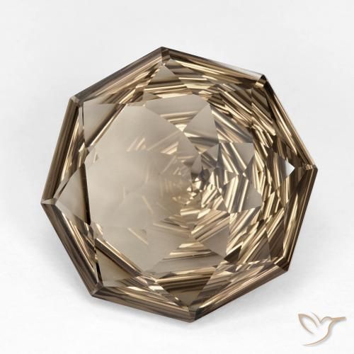 Quarzo fumé Marrone medio-chiaro naturale da 12.25 ct, Ottagonale / Taglio smeraldo, VVS