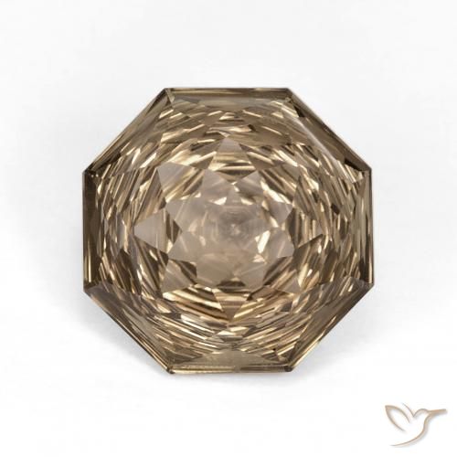 5.74ct Naturale Moka chiaro Quarzo fumè, Taglio smeraldo, VVS