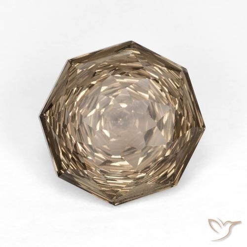 Quarzo fumé Moka chiaro naturale da 5.74 ct, Ottagonale / Taglio smeraldo, VVS
