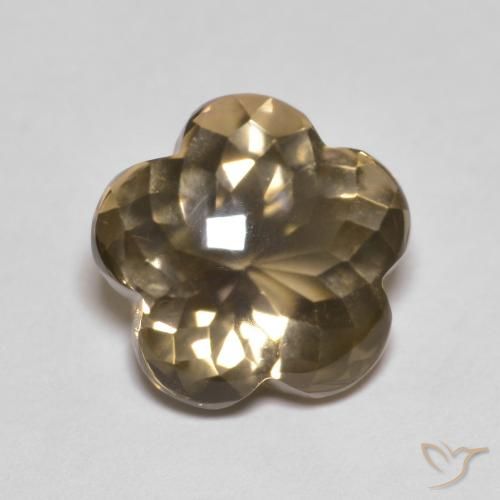 4.55ct Naturale Marrone medio-chiaro Quarzo fumé, Taglio a fiore, Trasparente