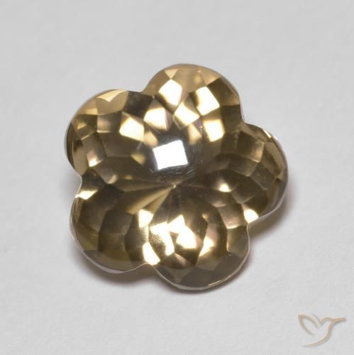 Quarzo fumé Marrone medio-chiaro naturale da 4.55 ct, Taglio a fiore, Trasparente