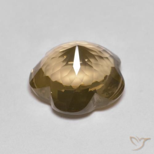Quarzo fumé Marrone medio-chiaro naturale da 4.55 ct, Taglio a fiore, Trasparente