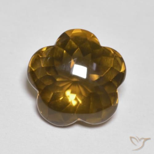 5.15ct Naturale Caramello Marrone Quarzo fumé, Taglio a fiore, Trasparente