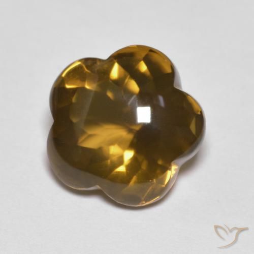 Quarzo fumé Caramello Marrone naturale da 5.15 ct, Taglio a fiore, Trasparente