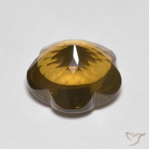 Quarzo fumé Caramello Marrone naturale da 5.15 ct, Taglio a fiore, Trasparente
