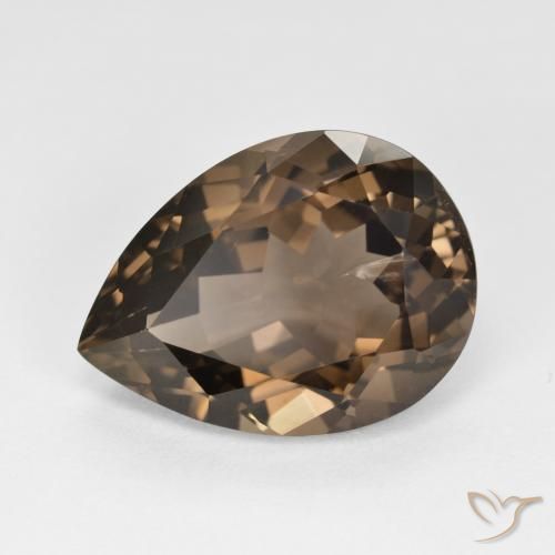 6.54ct Naturale Marrone chiaro Quarzo fumé, Forma a pera, VS