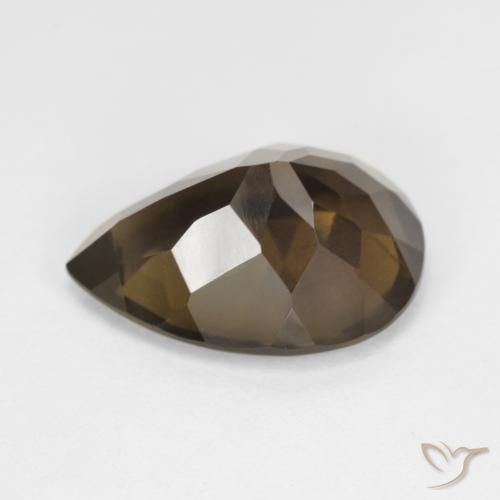 Quarzo fumé Marrone cioccolato naturale da 5.95 ct, Forma a pera, VS