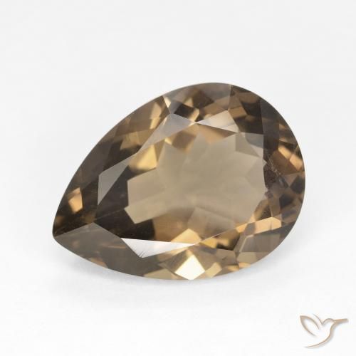 6.31ct Naturale Medium Light-Brown Quarzo fumé, Forma a pera, VVS-VS
