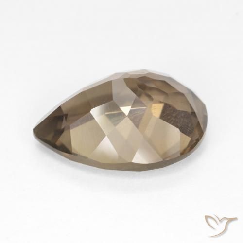 Quarzo fumé Medium Light-Brown naturale da 6.31 ct, Forma a pera, VVS-VS