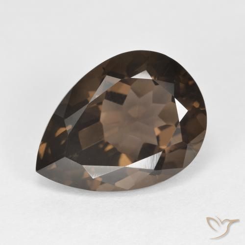 Quarzo fumè Hickory Brown naturale da 6.35 ct, Forma a pera, VVS-VS