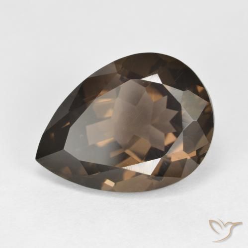 Quarzo fumè Hickory Brown naturale da 6.35 ct, Forma a pera, VVS-VS