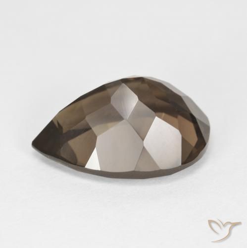 Quarzo fumè Hickory Brown naturale da 6.35 ct, Forma a pera, VVS-VS