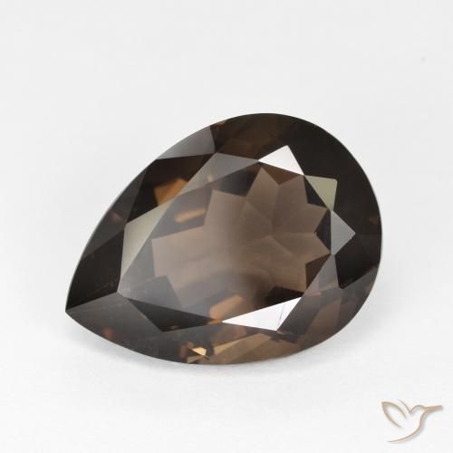 6.58ct Naturale Marrone cioccolato Quarzo fumé, Forma a pera, VVS