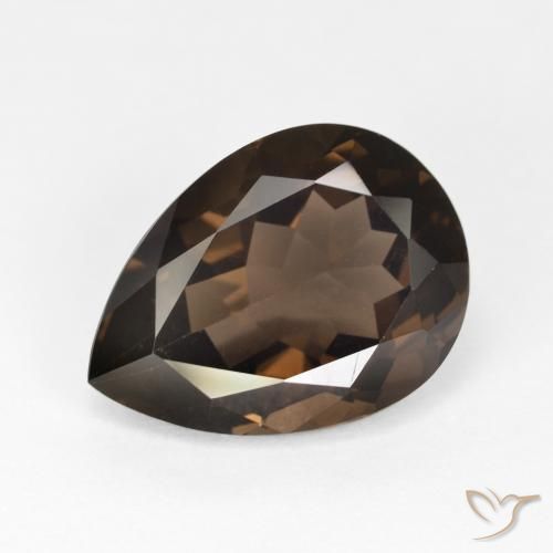 Quarzo fumé Marrone cioccolato naturale da 6.58 ct, Forma a pera, VVS