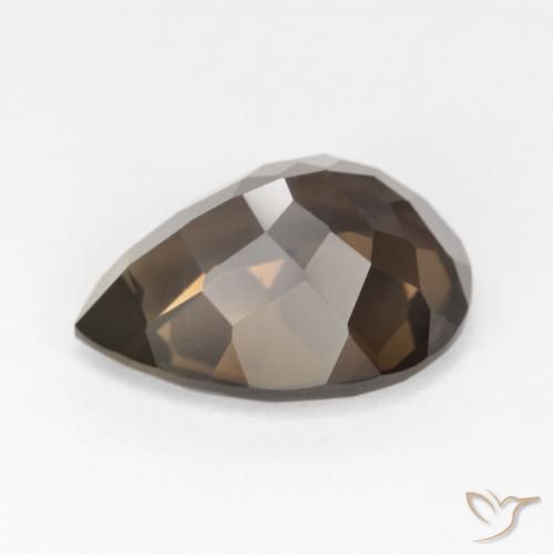 Quarzo fumé Marrone cioccolato naturale da 6.58 ct, Forma a pera, VVS