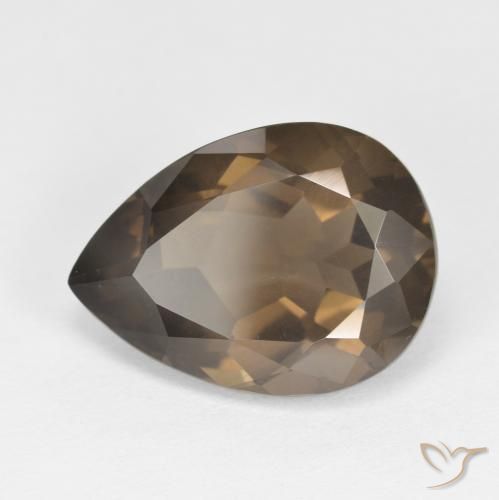 Quarzo fumè Medium Dark-Brown naturale da 6.45 ct, Forma a pera, VS