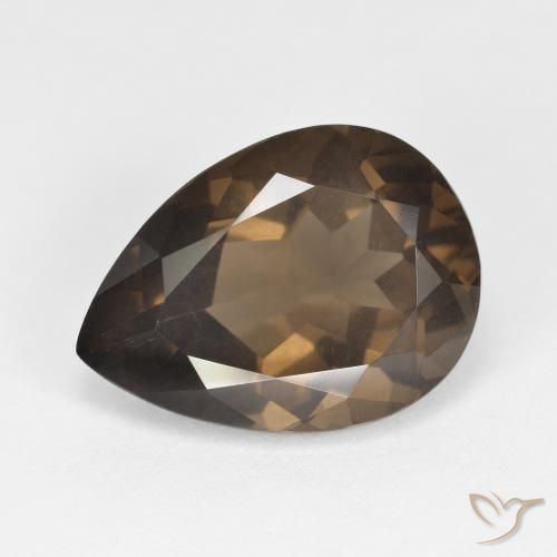 Quarzo fumè Medium Dark-Brown naturale da 6.45 ct, Forma a pera, VS
