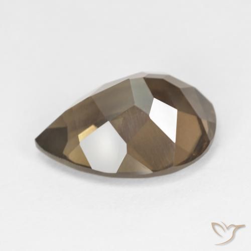 Quarzo fumè Medium Dark-Brown naturale da 6.45 ct, Forma a pera, VS