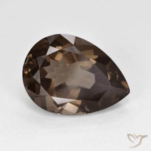 Quarzo fumé Pan di zenzero marrone naturale da 6.21 ct, Forma a pera, VVS