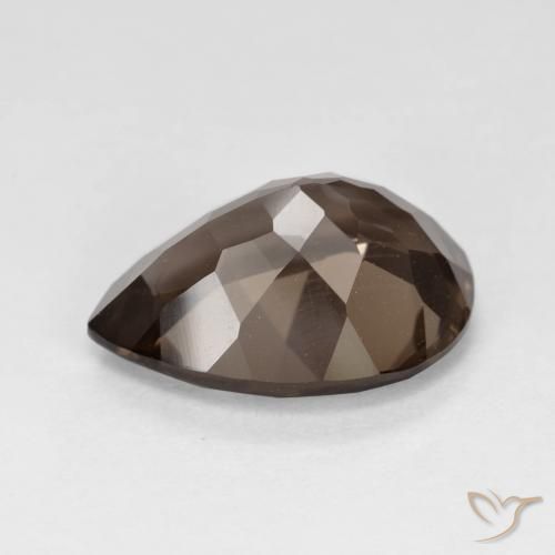 Quarzo fumé Pan di zenzero marrone naturale da 6.21 ct, Forma a pera, VVS