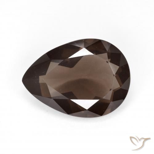 5.36ct Naturale Marrone Quarzo fumé, Forma a pera, VVS