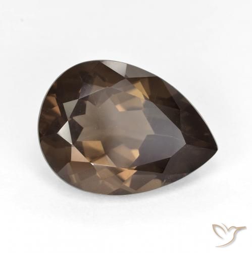 6.12ct Naturale Marrone caldo Quarzo fumé, Forma a pera, VVS-VS