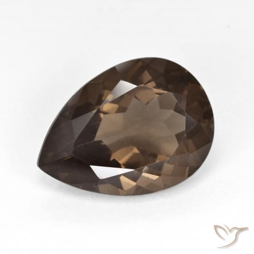 Quarzo fumé Marrone caldo naturale da 6.12 ct, Forma a pera, VVS-VS