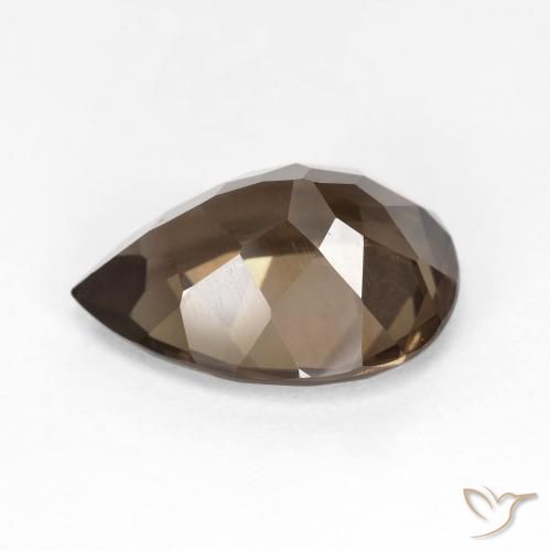 Quarzo fumé Marrone caldo naturale da 6.12 ct, Forma a pera, VVS-VS