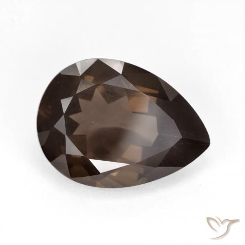 Quarzo fumé Medium Dark-Brown naturale da 6.40 ct, Forma a pera, VS