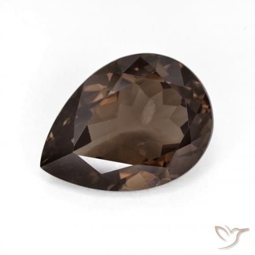 6.34ct Naturale Marrone scuro Quarzo fumé, Forma a pera, VS