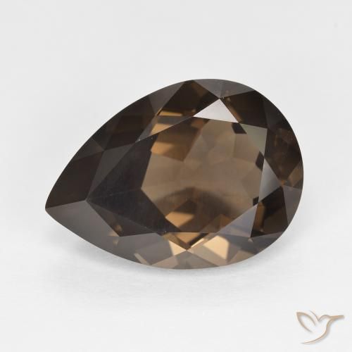 5.68ct Naturale ombra marrone Quarzo fumé, Forma a pera, VVS