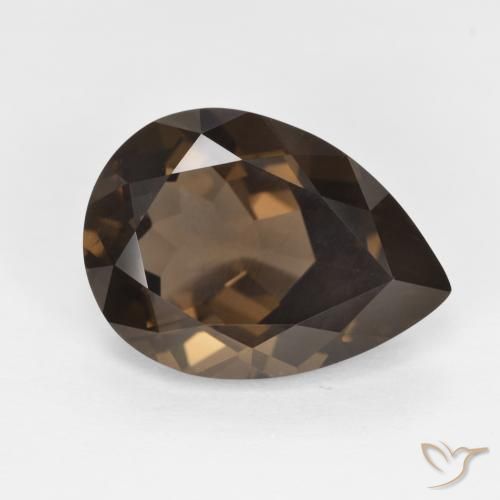 Quarzo fumé ombra marrone naturale da 5.68 ct, Forma a pera, VVS