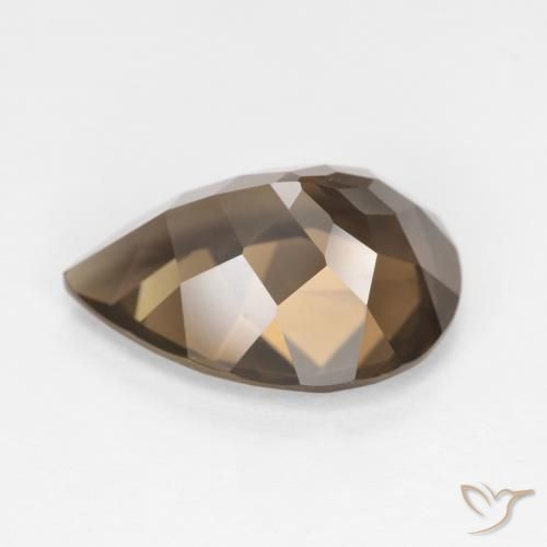 Quarzo fumé ombra marrone naturale da 5.68 ct, Forma a pera, VVS