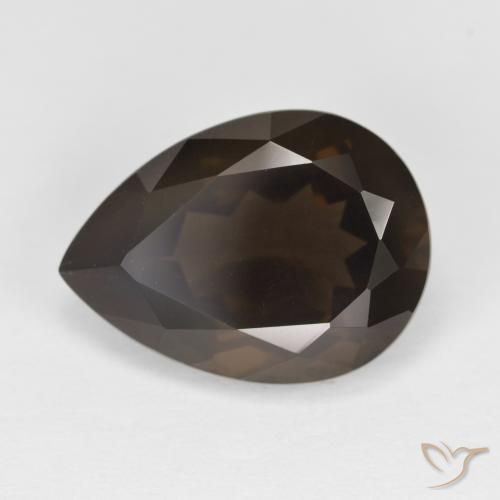 6.28ct Naturale Marrone scuro Quarzo fumé, Forma a pera, VVS