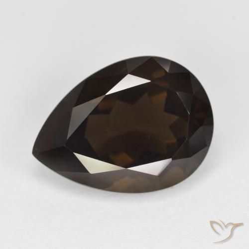Quarzo fumé Marrone scuro naturale da 6.28 ct, Forma a pera, VVS